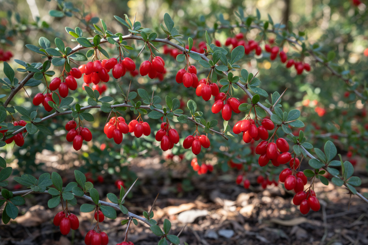 barberries on a plant